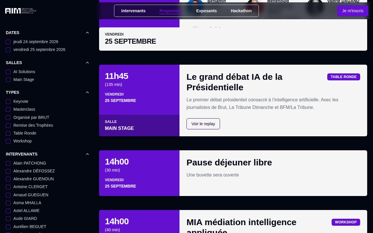Programme d'AIM 2026 : le grand débat IA de la Présidentielle, vendredi 25 septembre à 11 h 45, 135 minutes, Main Stage